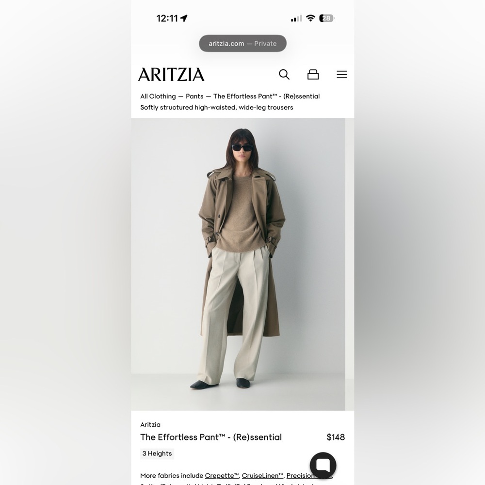 Wilfred - NWT- The Effortless Pant - (Re)essential - Size 4